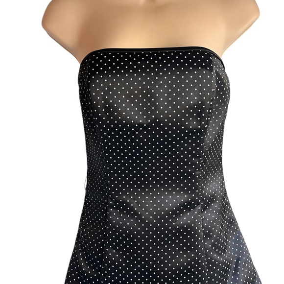 Vintage Gunne Sax Jessica McClintock Size 3/4 Polka Dot Satin  Fit Flare Goth - Picture 3 of 12